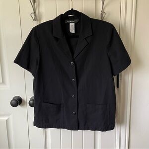 Sag Harbor Black Short Sleeve Button up Top
